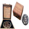 set of 2 -Personalized Brass Nautical Sundial Compass with Handmade Wooden Box