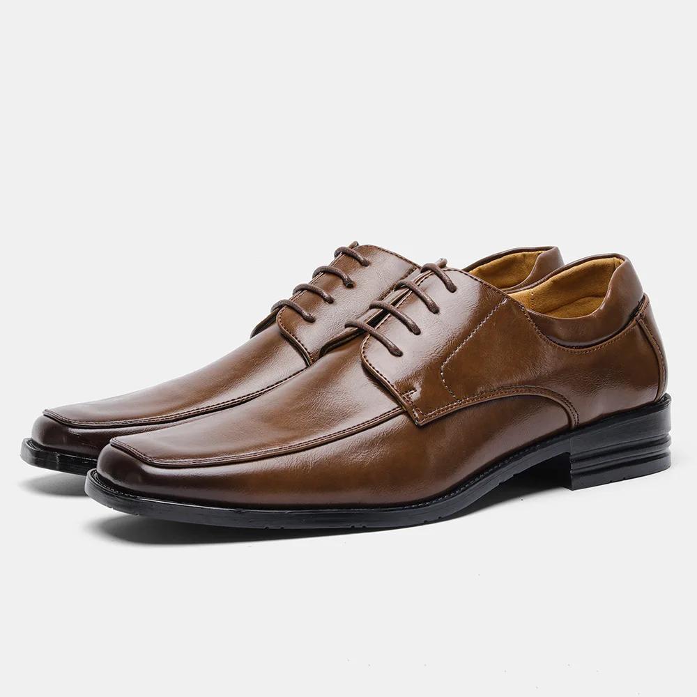 Fashion Chaussure Hommes Brand Social Shoe Autumn Men Business Leather Shoe Formal Shoe Japanese Casual Shoe Elegant Party Wedding Shoe