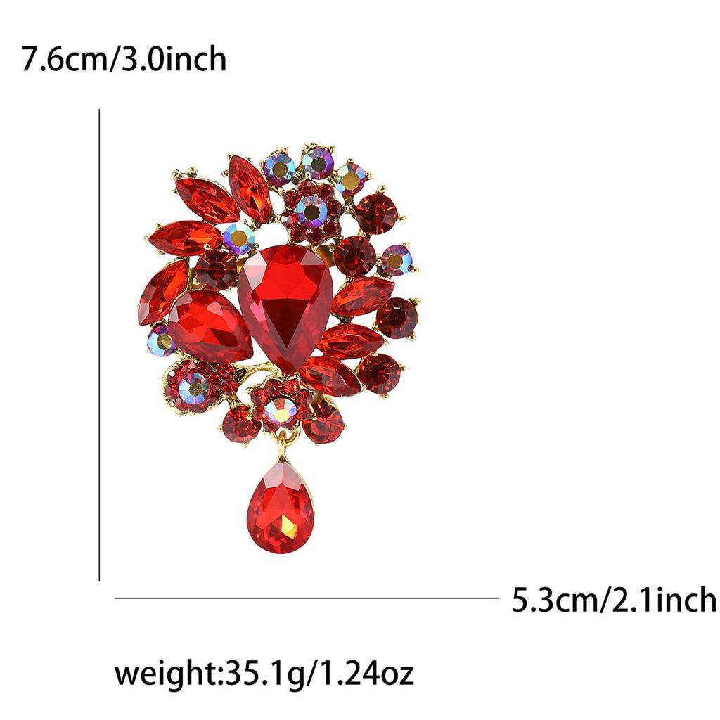 Elegant Rhinestone Alloy Brooch - Versatile Medium-Sized Corsage Pin for Women's Fashion