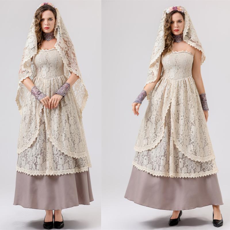 Village Vampire Angie Brides Cosplay Costume Party Stage Performance Dress Lace