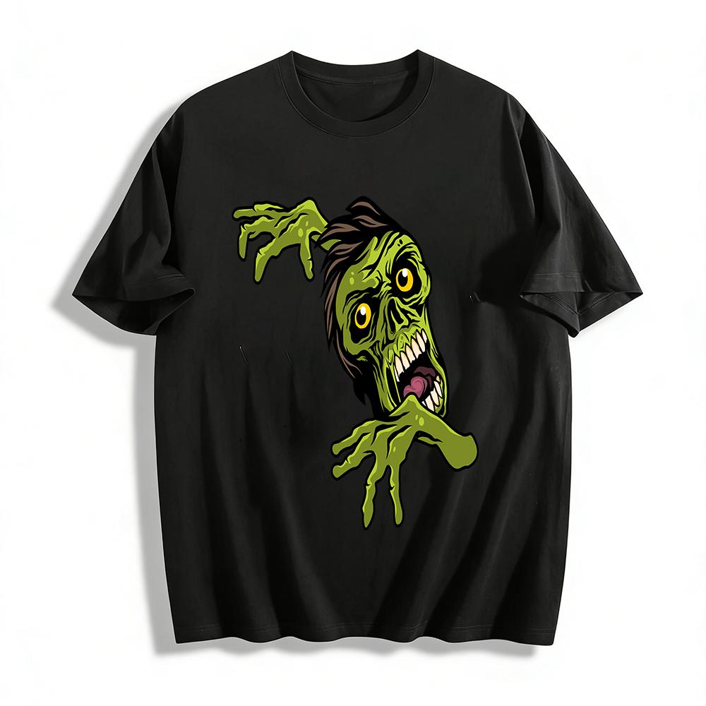 Scary Zombie Breakout Print Cool Graphic Tee Pure cotton T-shirt XXS