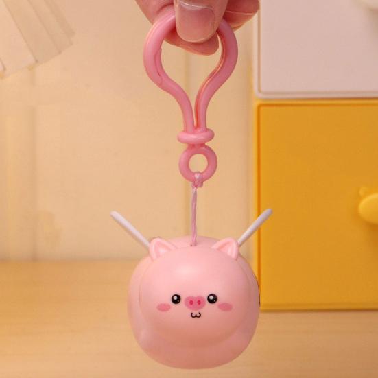 1/2Pcs Pig Keychain Pendant with Flapping Wings Pull String to Vibrate