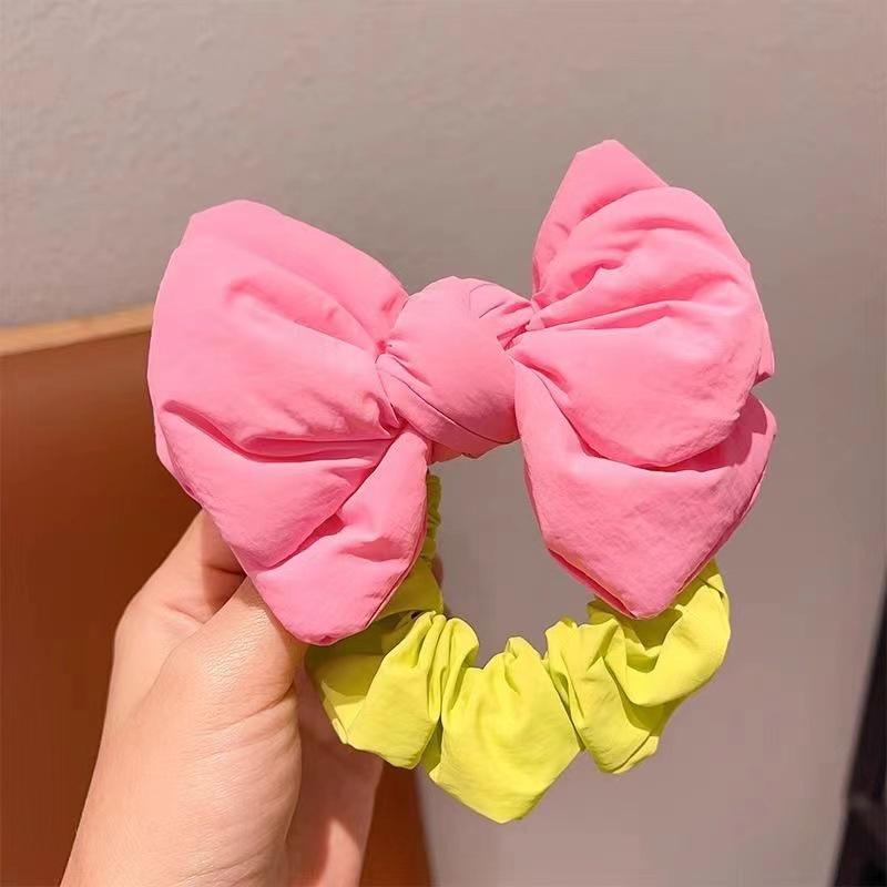 Princess on the Run Berry Jam Bow Hair Tie - Korean Style Color Block Accessory for Girls