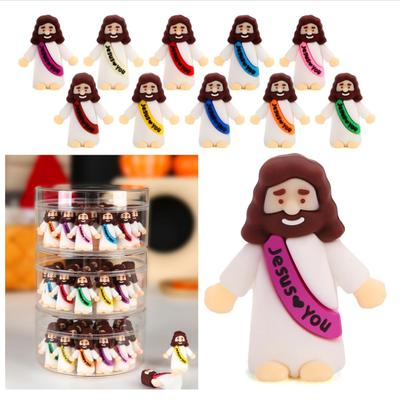 100Pcs Little Jesus Figures,Jesus Loves You Figures,Tiny Baby Jesus Figures for Crafts Pocket Hide and Seek, Sunday School Religious Party Favors Gift