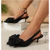 Vintage Leopard Print High Heel Sandals Summer 2026New Pointed Toe Stiletto Sexy Bow Ladies Sandals Big Size Slippers Shoe Woman