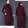 Abrigo de Mezclas de Lana para Mujer Invierno Moda Engrosado Cuello de Cachemir Chaqueta Larga Cálida Ajustada Abrigo Exterior Femenino Tallas Grandes M-5XL