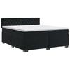 Box Spring Bed with Mattress Black 200 X 200 Cm Velvet