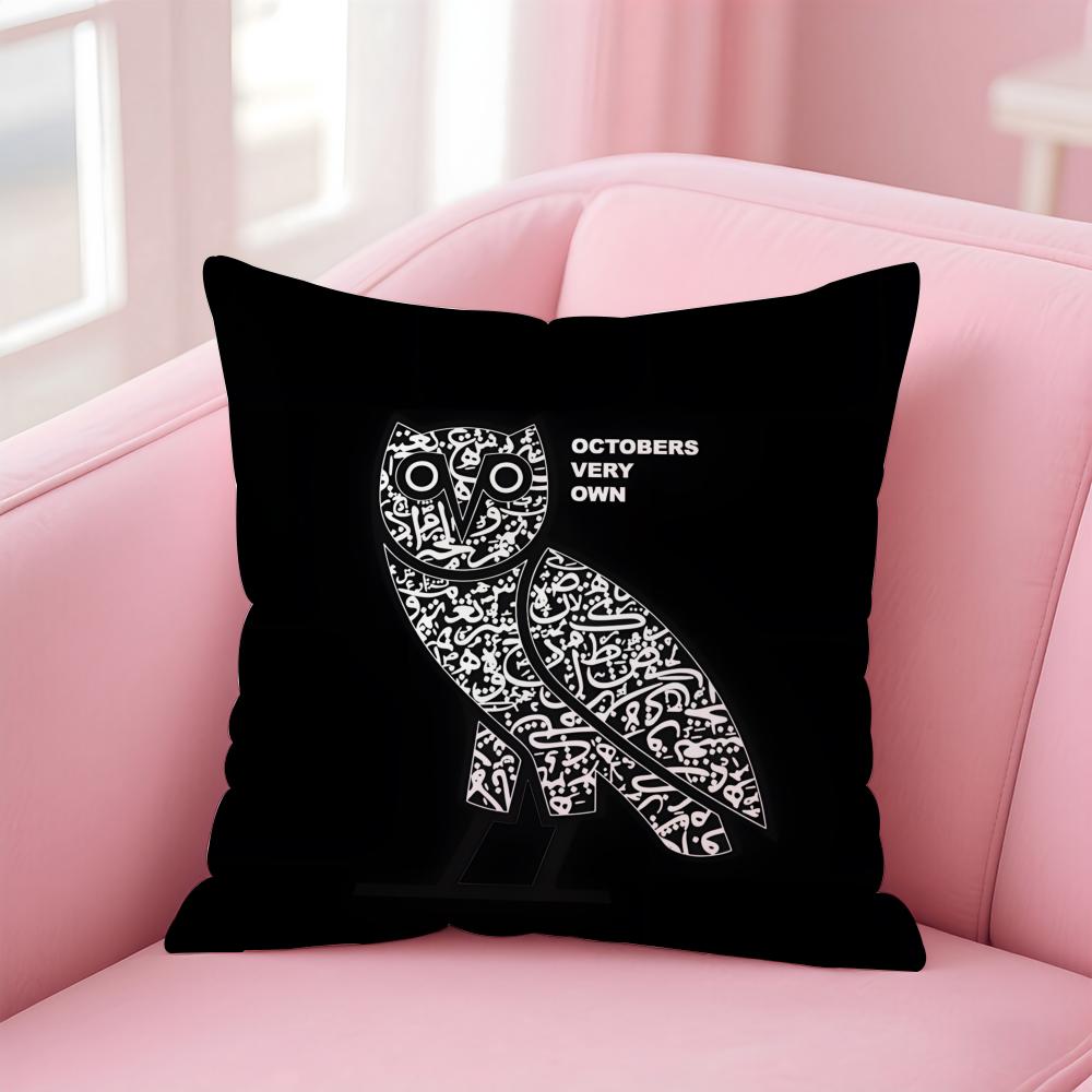 Octobers Very OwnO Owls OVO Cushion Cover Pillowcase Short Plush Invisible zipper Room Sofa Cushion Cover