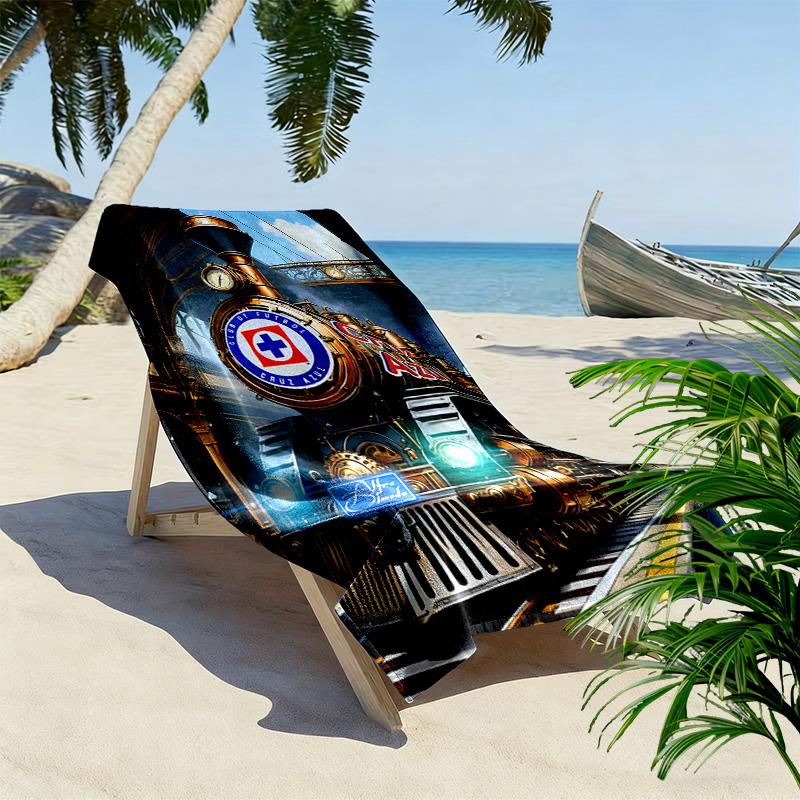 Cruz Azul Print Beach Towel, Large Soft Quick Dry Towel for Beach Camping Swimming