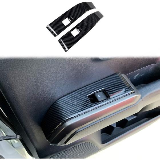 

Crewcab Rear Doors 2pcs Carbon Fiber Look Interior Door armrest Window Switch Panel Cover Trim for Toyota Tacoma 2016-2023