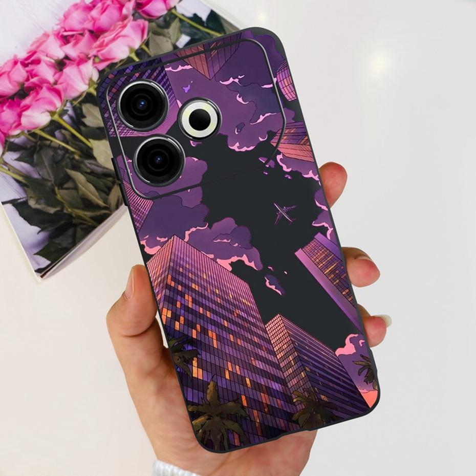 2024 Fashion Case For Tecno Pova 6 Neo Black Silicone Soft TPU Back Cover For Tecno Pova 6Neo 4G Phone Cases