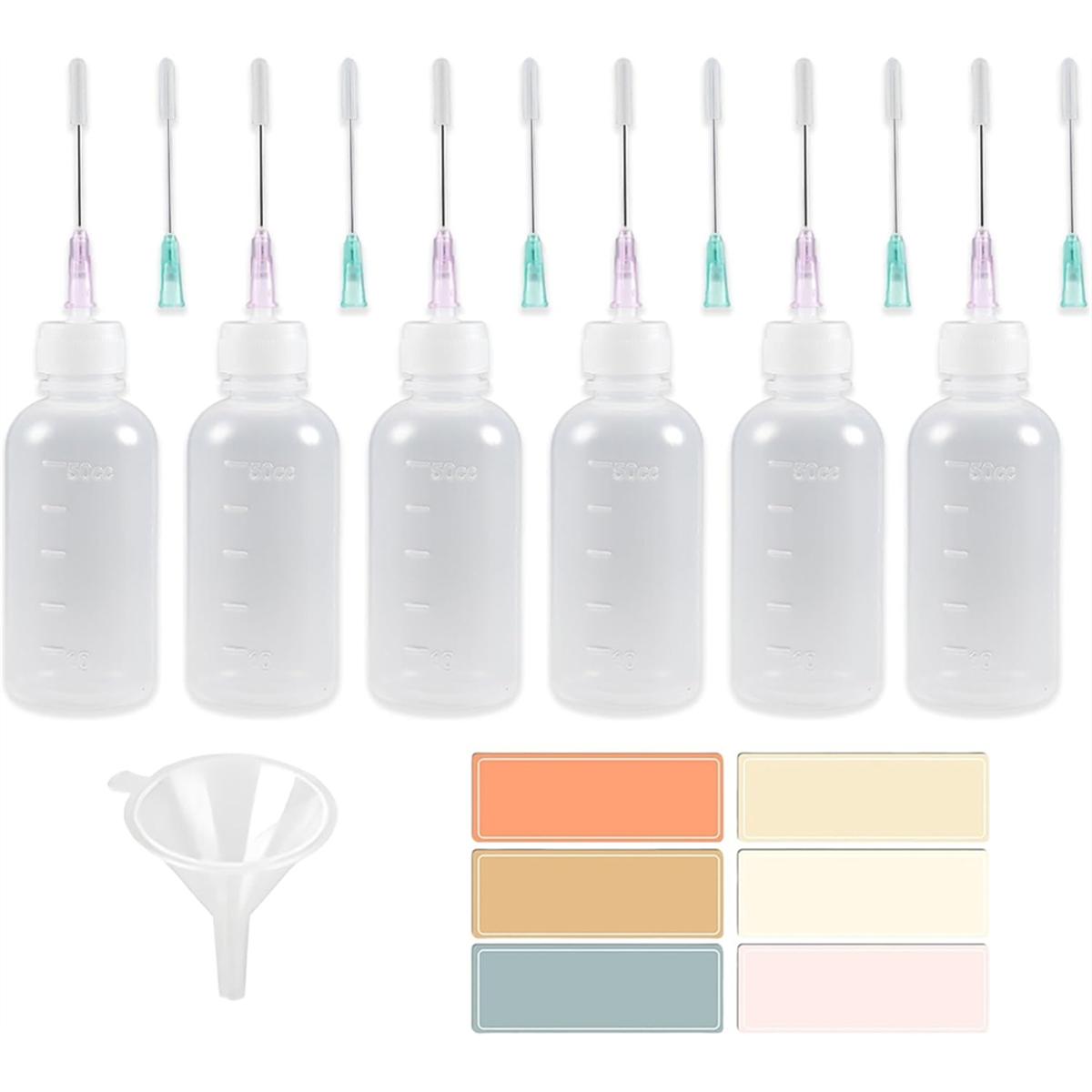 

2025+6 Pack Needle Tip Squeeze Bottle 50mL, Oil Applicator for Craft, Glue, Paint, Hinges, Sewing Machines China Mainland