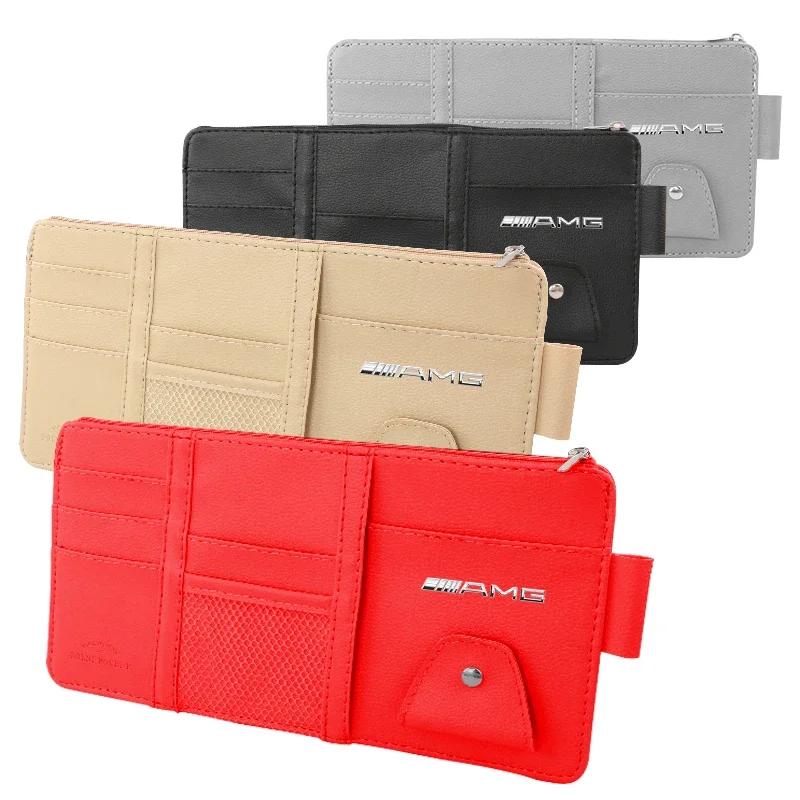 OLV5 Goods Sun Visor Organizer Multi-Pocket Glasses Clip Car Storage Bag Stickers For Mercedes Benz Vito W638 W639 W447 W168 W169 W17