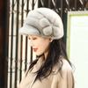 Women's Winter Hat Real Mink Fur Hat Hot Winter Hat Women's Fashion Warm Beret Women's Solid Color Adult Hood