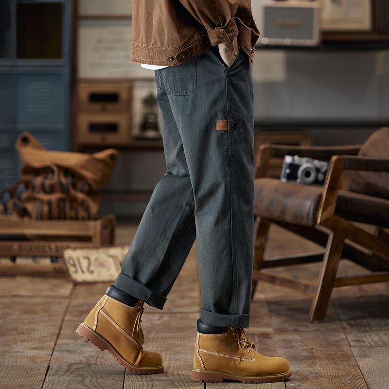 Heren Luxe Katoenen Overall met Fluweelvoering - High-End, Modieus, Kwaliteit Casual Broek met Rechte Pijpen
