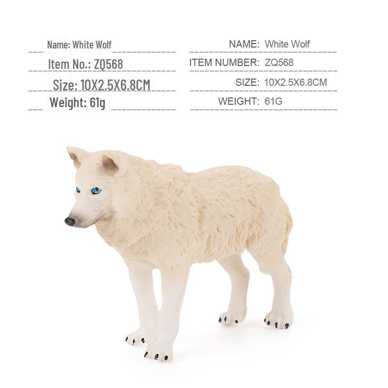 9-Piece Wildlife Park Simulation: Solid Male Wolf, Howling Wolf, White Wolf, and Wolf Cub Figurine Set