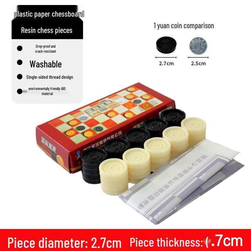 Magnetic Checkers: Folding 100-Square Black & White Chessboard for Children & Students