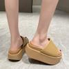 Fashion 8CM Heels High Platform Wedge Slippers New Women Open Toe Sandals Summer Outdoor Casual Thick Sole Slides Women Beach Flip Flops