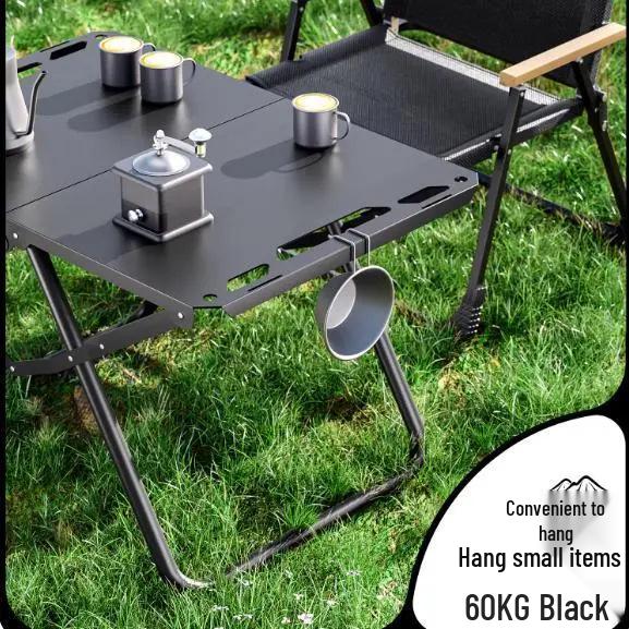 Lightweight Portable Outdoor Folding Camping Table - Tactical Multi-functional IGT Tea & Picnic Table for Field Cooking.