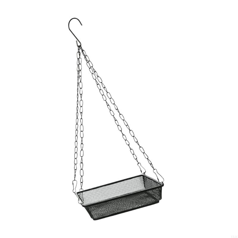 Y5JC Iron Mesh Hanging Bird Feeder Tray Outdoor Garden Decoration for Bird Watching Accessories