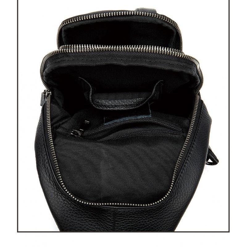 Real Cowhide Men's Bag Single Shoulder Crossbody Genuine Leather Chest Korean Casual Top Layer