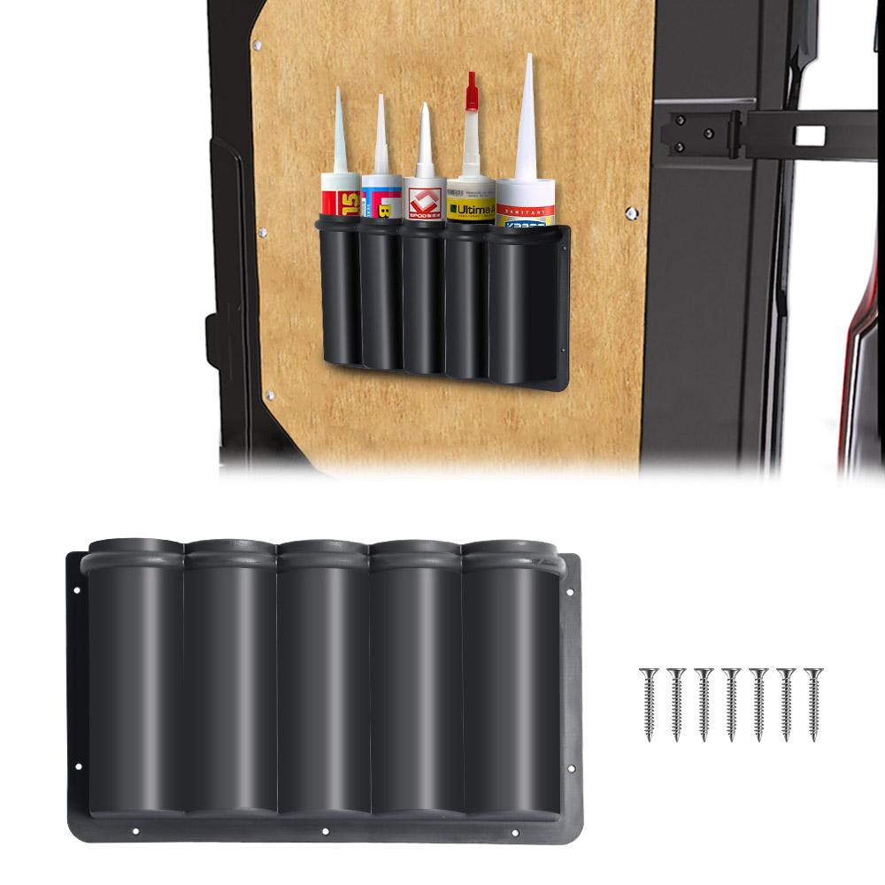 

1PC RV Door Spray Can Storage Box 5Tube Holder Silicone Sealant Caulk Adhesive Tubes Box For Van/Workshop/Garage Camper Storage