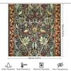Vintage Floral Shower Curtain Botanical Pattern Bathroom Decor Nature Theme Waterproof Fabric Backdrop Washable Modern Style