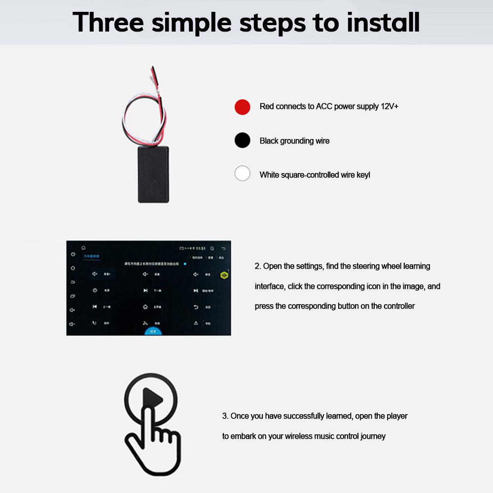10 Keys Wireless Car Steering Wheel Controller For Car Radio DVD GPS Multimedia Navigation Universal Remote Control Buttons