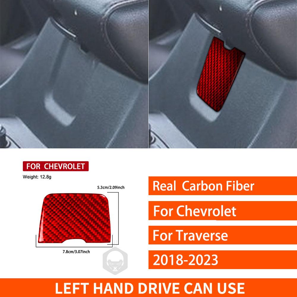 For Chevrolet Traverse RS LT 2018- Real Carbon Fiber Sticker Centre armrest switch panel Car Accessories ide decorative