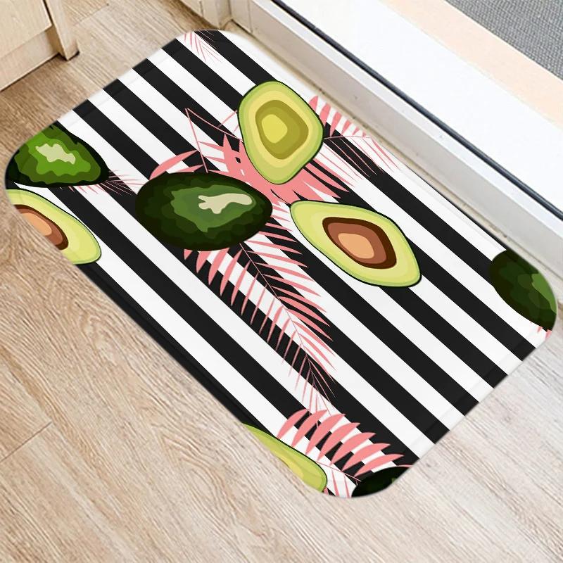 

Home Decor Cartoon Avocado Print Pattern Kitchen Entrance Doormat Polyester Rug Floor Mat Colorful Anti-Slip Carpet Decoration 40x60cm 16x24 inch
