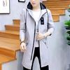 Autumn Jacket Men's Mid-length Winter Padded Jacket Men's Hooded Jacket Plus Velvet Coats