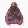 Trendy Skull Print Graffiti Letters Men's Fleece-lined Zipper Hooded Sweatshirt