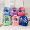 Stitch Children Cartoon Print School Backpack With Breathable Nylon For Kindergarten Kids