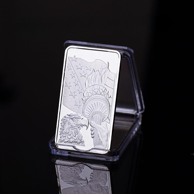 Square Block, Gold Silver, Eagle Ocean Commemorative Coin, Coin, Statue of Liberty Medal In the United States, Christmas Gift, Stocking Stuffers
