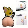 Cartoon 3D PVC Car Stickers, 2-Piece Set, Bumper & Rearview Mirror Protection Style, Mobile Phone Stickers, Home Decor