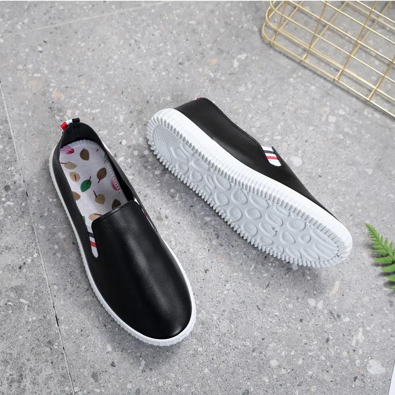 Women Fashion Sweet Light Weight Spring & Summer Slip On Anti Skid Loafers Lady Classic Black Comfort Shoes Ab604