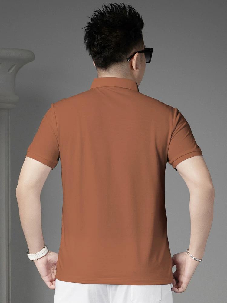 European High-End Embossed Short-Sleeve Polo Shirt for Men, New Summer Style, Trendy Casual Half-Sleeve Top