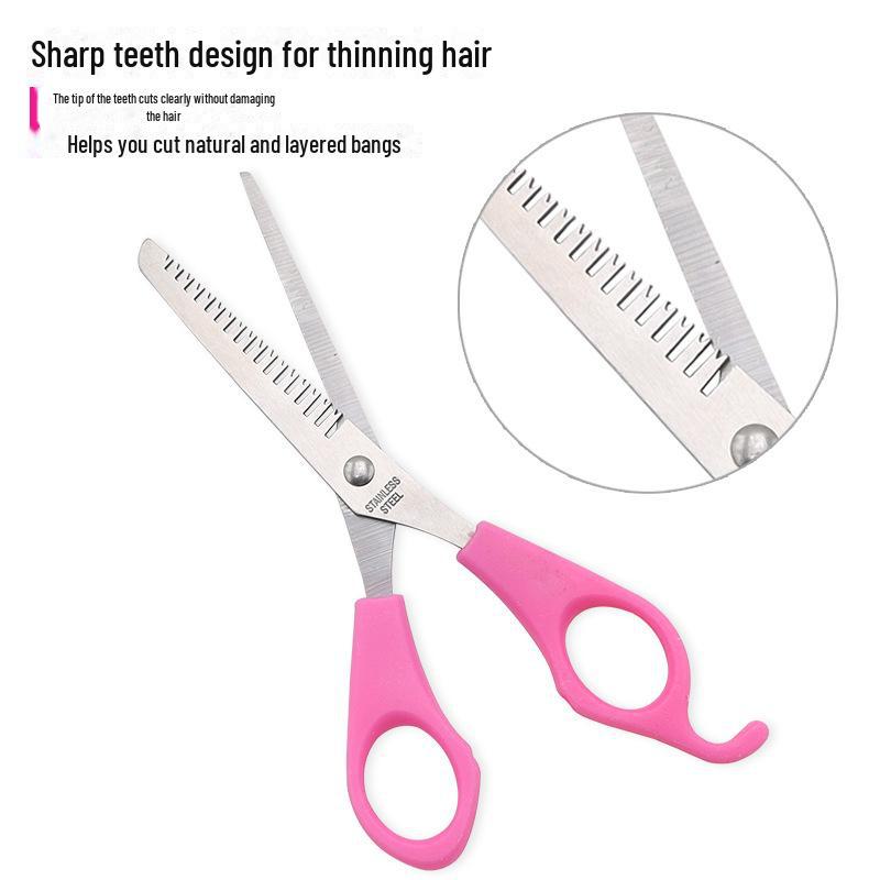 Pink Hair Trimming Scissors for DIY Bangs and Personal Beauty Care