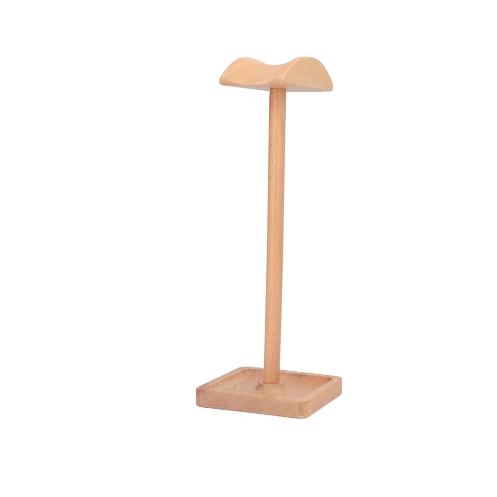 Wooden Headphone Holder Beech Headset Stand Desktop Display Shelf for Home Office Studio Study