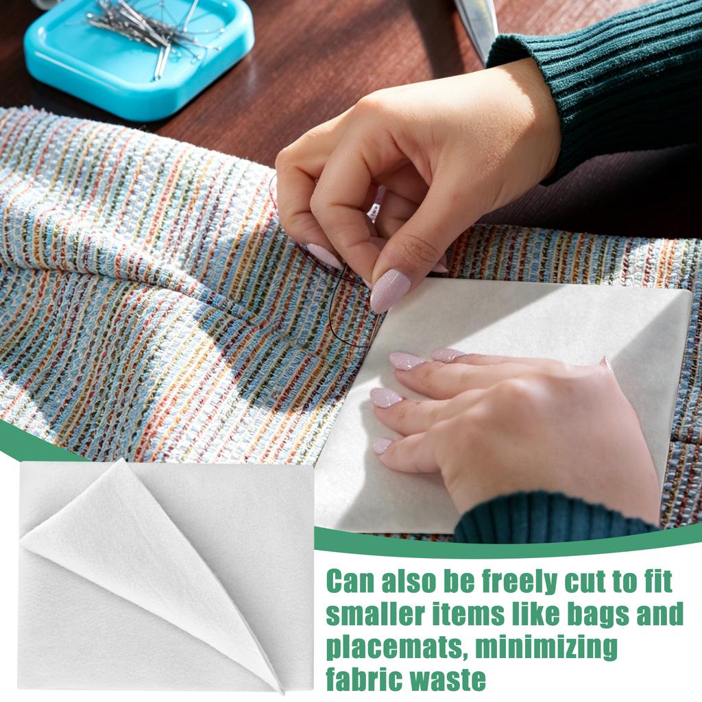 Fusible Interfacing For Sewing Soft And Stable Thick Heavy White Iron-On Non-Woven Fabric Stiffener 59 X 59 Inch Iron On Polyest