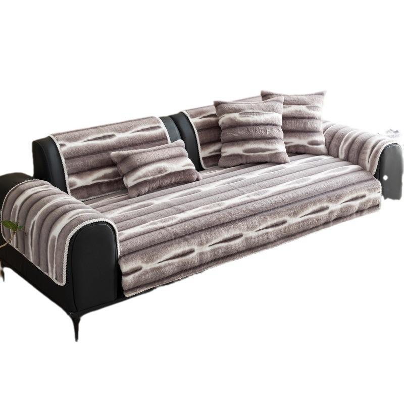 Imitation Mink Sofa Cushion Autumn And Winter Plush Seat Cushion Light Luxury High-Grade Leather Sofa Cover  New Cover