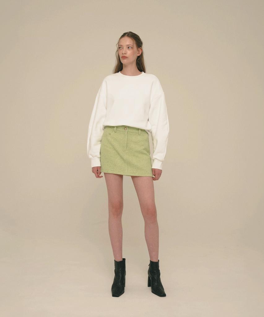 Aiseugadeuneiogongpal Herringbone Wool Blended Mini Skirt