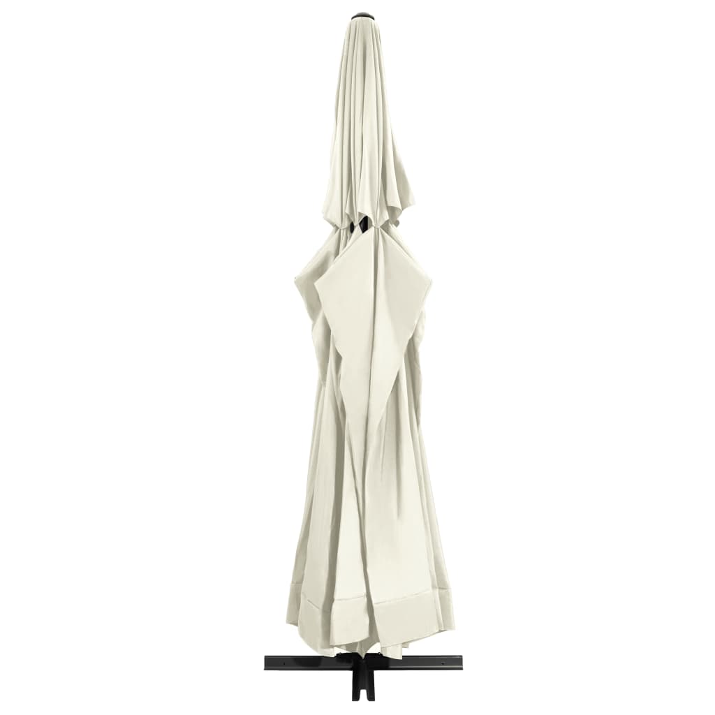 Sun Umbrella with Aluminum Pole 600 cm Sand White