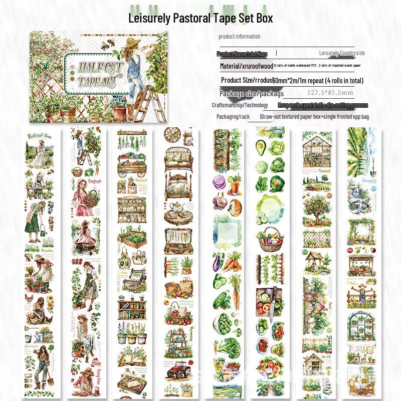 Die-cut PET Washi Tape Set: Coffee Theme, European & American Style for Journaling & Decoration