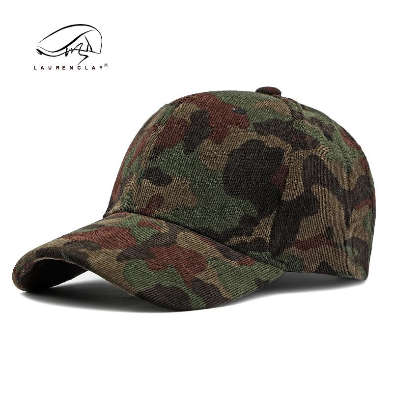 

Hats men and women autumn and winter new hard top corduroy baseball cap camouflage cap tide Adjustable