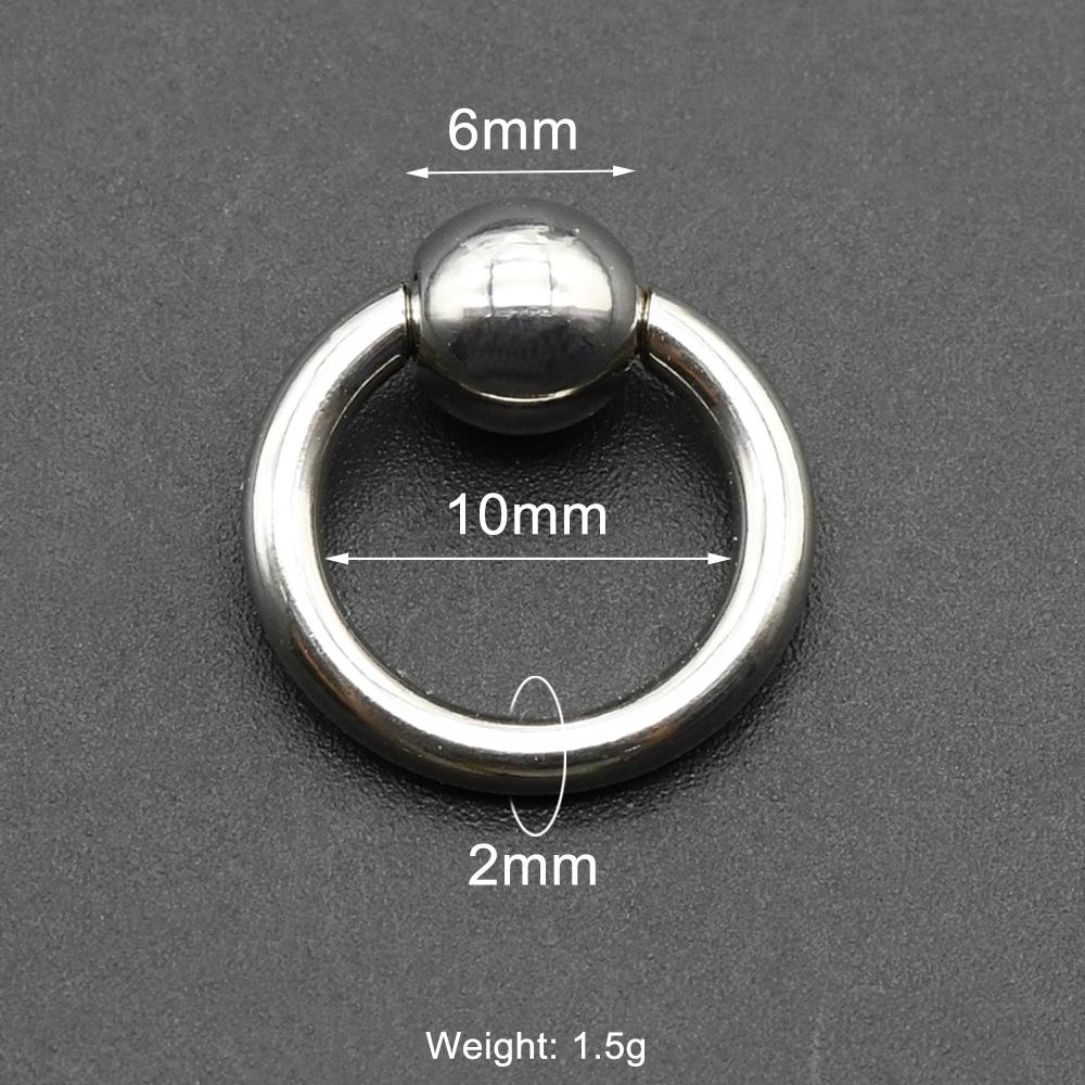 

1Pc Large Gauges Stainless Steel CAPTIVE SPRING BEAD RING for Septum Piercing BCR Nose Ring Hoop Expander Earlobe Earrings 00G 1 Piece