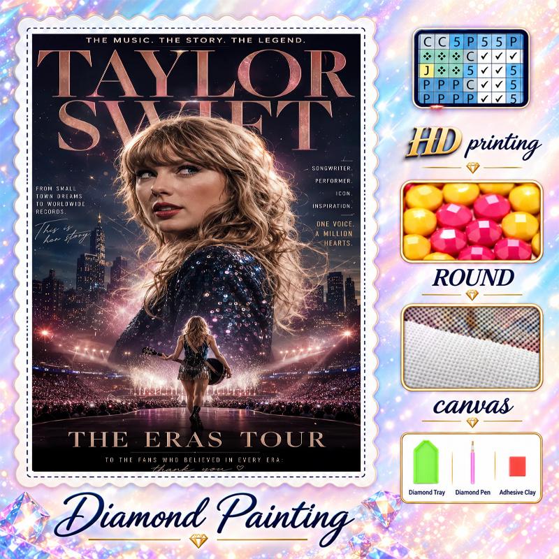 Taylor Swift Diamond Painting Kit 5D Full Drill DIY Diamond Mosaic Wall Art Home Decor