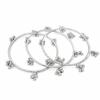 3 Pcs/set Metal Twisted Bangle Bracelet Tiny Bead Bell Boho Bangle Set  Punk Accessories