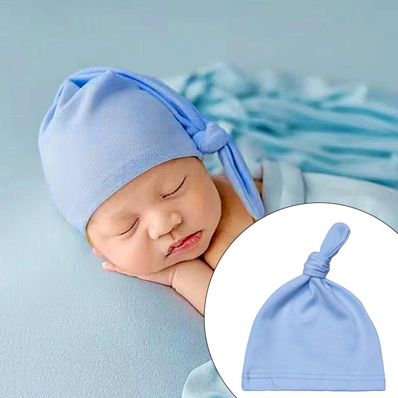 1Pc Baby Girls Soft Kids Gifts Fashion Newborn Headwear Handmade Cotton Clothing Decoration Caps Skin-friendly Knot Infant Hats