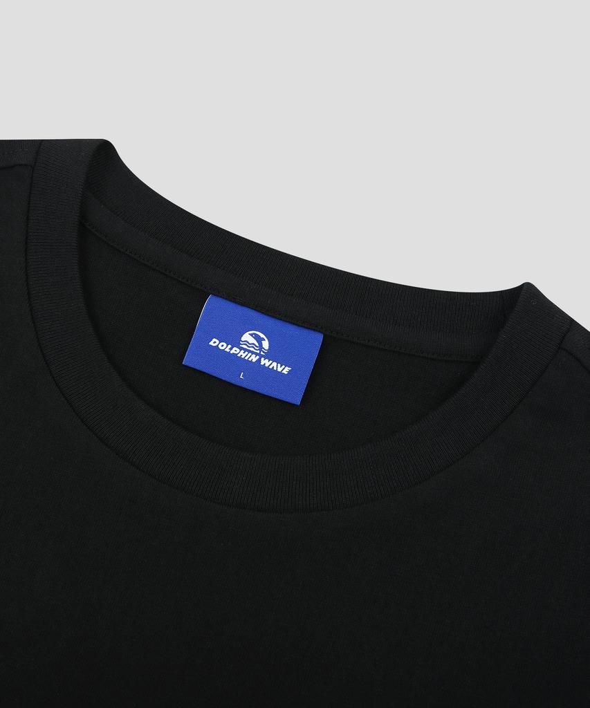 DOLPHIN WAVE APPAREL [3-Pack] Dolphin Mini Chain Embroidery 16-Count Short Sleeve T-Shirt White & White & Black
